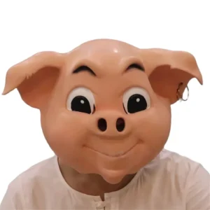 Funny Halloween Pig Head Mask Big Ear Animal Headgear for Party Bar Atmosphere Performance Props Made of Latex