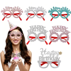 Funny PVC Party Glasses Frames Glitter Shaped Decor for New Year Birthday Celebration Fun Dress Up Accessories