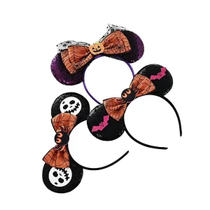 Funny Pumpkin Skull Headband Halloween Headdress Women Holiday Outfit Photo Prop Cute Hair Accessory Handmade