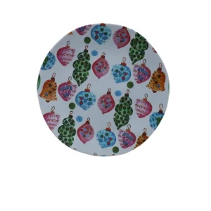 GUFAITH Unbreakable 10 Inch Melamine Dinner Plate Melamine 10″ Plates Christmas Melamine Plate