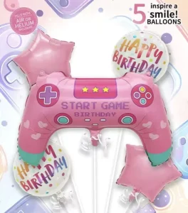 Game Controller & Mobile Phone 5-Piece Balloon Set for Birthday and Party Decorations and Photo Props