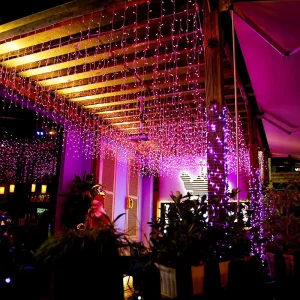 Garden Outdoor Christmas Lights Landscape Warm White IP44 Yard Patio Holiday Decorative Connectable LED Icicle Lights