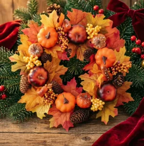 Garland Maple Leaf Pumpkin Pine Harvest Thanksgiving Halloween Christmas New Year Decor Home Decor