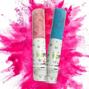 Gender Reveal Birthday Party Baby Confetti Boy or Girl Party Blue and Pink Powder Cannon