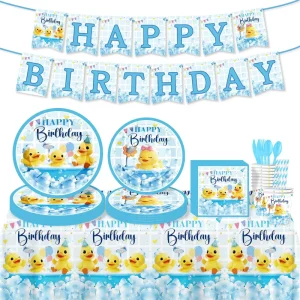 Gender Reveal Birthday Party Disposable Tableware Set Paper Plates Cups Tablecloth Banner Baby Shower Party Decorations Supplies