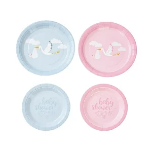 Gender Reveal Disposable Paper Plates Cake Dish Round Pink Blue Picnic Plate Party Tableware Decoration Supplies Baby Shower