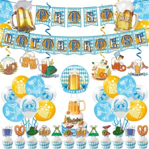 German Beer Festival Party Supplies Munich Oktoberfest Banner Balloon Set Paper American Style Party Decoration