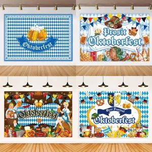 German Polyester Oktoberfest Beer Festival Party Backdrop Decorations Photo Banner From China