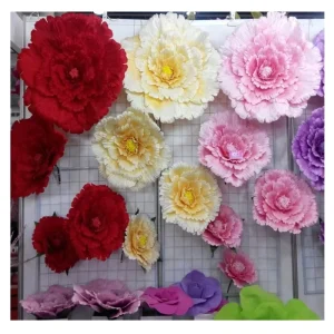 Giant Artificial Decorative Flowers Backdrop Handmade Fabric Floral Wall for Wedding Stage