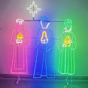 Giant Easter Decoration Outdoor Birth Nativity Creative Jesus Holy Scene 2D Religion Ramadan Motif Lights