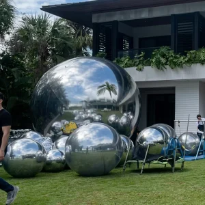 Giant Event Decoration Large Inflatable PVC Silver Mirror Balloon Colors Shiny Ball