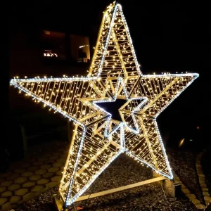Giant IP65 Waterproof LED Star Motif Christmas Lights for Indoor Outdoor Street Decoration and City Festival Projects