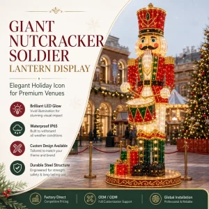Giant Nutcracker Lantern for Christmas Park Decoration and Light Festival