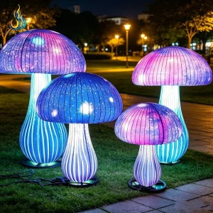 Giant Plant Themed Mushroom LED Lantern Decoration Waterproof Fabric Festival Lantern for Amusement Park Halloween Event