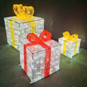 Giant Present Box Christmas Light Waterproof IP65 Outdoor Indoor Garden Decoration for Resort Seasonal Events