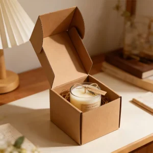 Gift Cardboard Eco Friendly Biodegradable Recycled Materials Custom Kraft Paper Cardboard Box Corrugated Mailing Box for Candle
