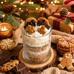 Gingerbread Cookie Novelty Shaped Soy Wax Scented Candle Handmade Holiday Candle for Home Decor Party Gift