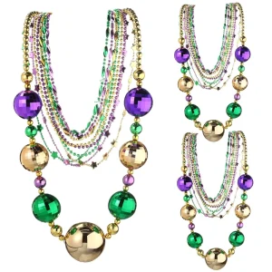 Gingerbread House Party Carnival Giant Prom Mardi Gras Plastic Beads Necklace Large Party Supplies Earth Wave Decorations