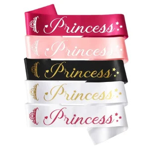 Girl Birthday Party Supplies Princess Satin Sash Party Accessory Props Sweet 16 Birthday Party Supplies
