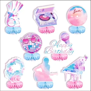Girls Birthday Decorations Hot Pink Princess Party Honeycomb Paper Centerpieces 15cm Indoor Outdoor Disco Party Decoration