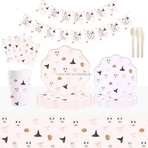 Girls Birthday Supplies Decorations with Paper Plates Cups Napkins Straws Tablecloth Happy Birthday Banner for Kids Festival
