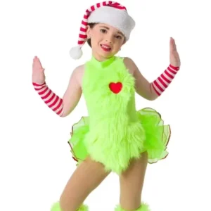 Girls’ Dance Costume for Performance Christmas Cosplay Tutu Leotard Dress