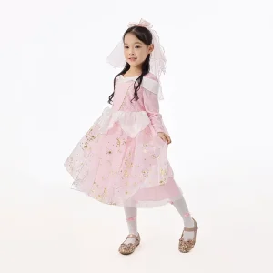 Girls Disney Princess New Year Dresses Bulk Supply Lace Trim Custom Size BSCI Approved Polyester Custom Color OEM/ODM Event
