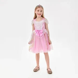 Girls Pink Princess Aurora Dress for Birthday Party & New Year Costume