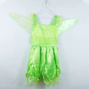 Girls Sleeveless Tinker Bell Elf Costume Princess Cosplay Dress with Accessories Halloween Party Costume