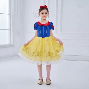 Girls Snow Queen Snow White Princess Cotton Children’s Christmas Birthday Party Fancy Dress Up Costume