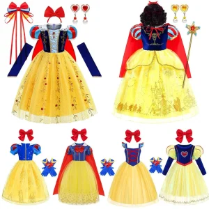 Girls Snow White Dress Children’s Performance Costume for Baby’s Birthday Halloween Outfit TV Movie Princess Dress
