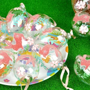 Glass Painted Rabbit Egg Hanging Ornament