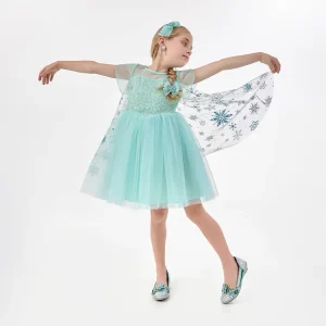 Glitter Detail Princess Dress Costume Set for Girls Customized Color and Size Material