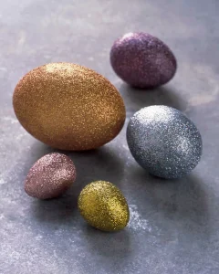 Glitter For Easter Eggs Metallic Sparkling Plastic Egg Ornaments for Holiday Party Decor and Gift Packing