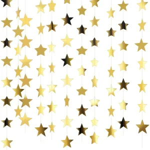 Glitter Star Paper Garland Banner 130 Feet Twinkle Backdrop for Graduation Party Birthday Classroom Wedding