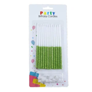 Glittery Customizable Food Grade Taper Stick Thin Party Candles Digital Printing Romance Theme 12cm*0.58cm Smokeless for Special