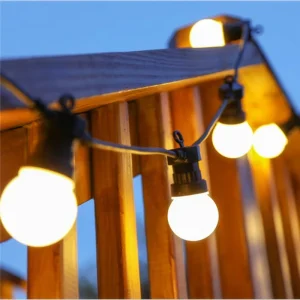 Globe String Lights Milky Dancing Indoor/Outdoor IP65 USB E27 Copper PVC Material Garden Festoon 10m Black LED 2700K Warm White