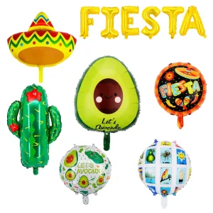 Globos De Fiesta Carnival Cactus Avocado Aluminum Film Balloon Set Festival Party Decoration Balloons