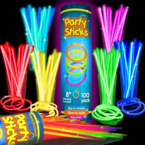 Glow Party Decorations Neon Party Glow Necklaces and Glow Bracelets 100 Pack