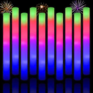 Glow Sticks LED Light Up Foam Sticks 3 Modes Color Flashing Glow Party Supplies Wedding Birthday Raves Concert Camping New Year
