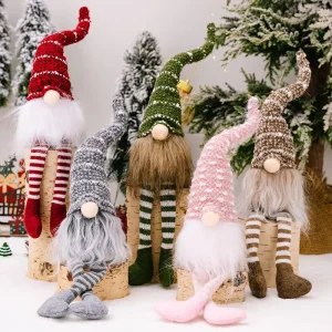 Gnome Christmas Plush Gnomes Gonk Christmas Santa With Long Legs Desktop Ornament