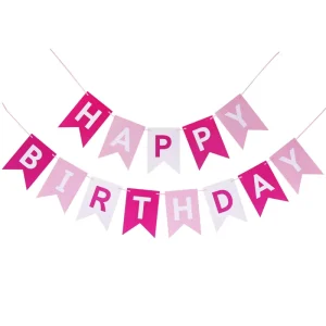 Gold Foil Fish Tail Happy Birthday Paper Pull Banner Party Decorations Wreath Garland