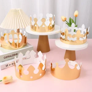 Gold Foil Party Crown Hats for Child Birthday and New Year Parties Reusable Durable