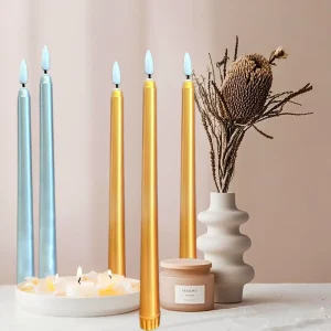 Gold Silver Candle Set Candle Long Pole LED Electronic Candle Light Dinner Romantic Wedding Birthday Christmas Decoration