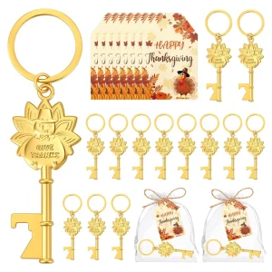 Gold Turkey Keychain Party Favors Festive Beer Opener Keychains for Home Decor Theme Party Supplies Holiday Guests Gifts