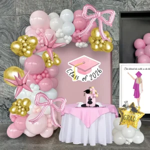 Golden Graduation Party Arch Balloon Set for Graduation Party Decoration
