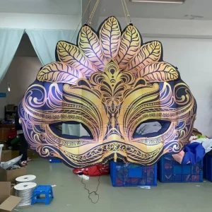 Golden Inflatable Mask for Carnival Decoration