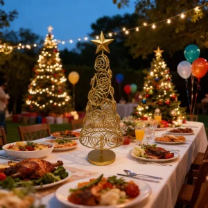 Golden Iron Art Deco Seasonal Tree Living Room Home Handicraft Metal Projection Christmas Indoor and Outdoor on Sale