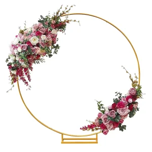 Golden Metal Circle Wedding Arch Decor Balloon Birthday Graduation Wedding Decoration Event Party Arch Backdrop