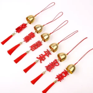 Good Lucky Feng Shui Bell Ornament Pendant Eco friendly Plastic Chinese Character Waterproof Factory Price Party
